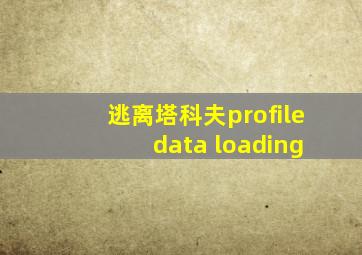 逃离塔科夫profile data loading